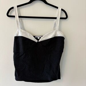 Reformation Harlan Black and White Top - size XL